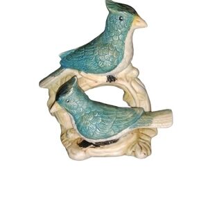 Elegant Blue and Cream Bird Figurine